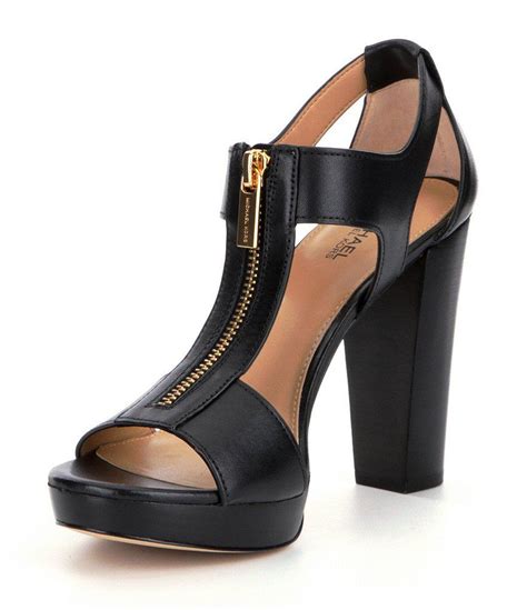 michael kors berkley leather zip-up block heel sandals|berkley leather block heel sandals.